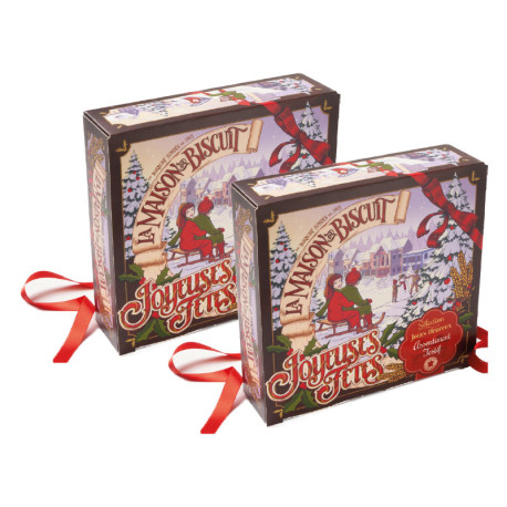 Lot de 2 - Coffret d'Assortiment Festif Biscuits et Chocolats