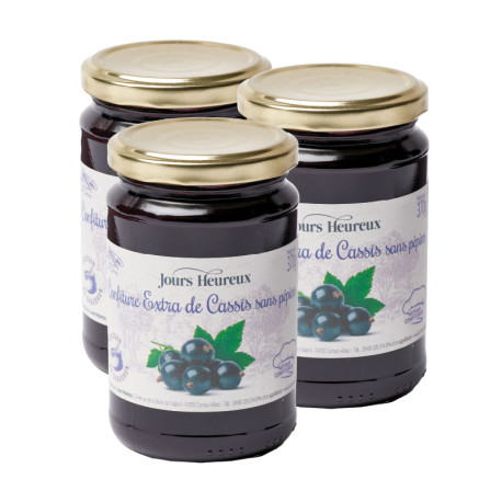 Lot de 3 - Confiture Extra de Cassis sans pépins