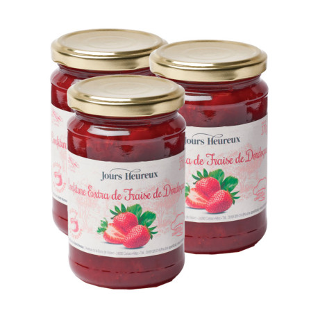 Lot de 3 - Confiture Extra de Fraises de Dordogne