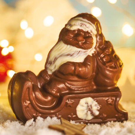 Père Noël sur sa Luge en Chocolat