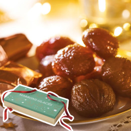 Coffret en bois de 10 Marrons glacés
