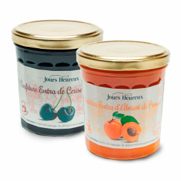 Lot de 2 - Confitures Cerises noires - Abricots