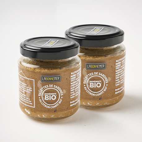 Lot de 2 - Rillettes de Sardines aux Citrons confits BIO