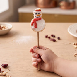 Sucette de nougat Bonhomme de neige