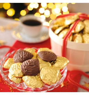 Bourriche d’Huîtres en Chocolat au Lait et Praliné Noisettes-Caramel - photo 1