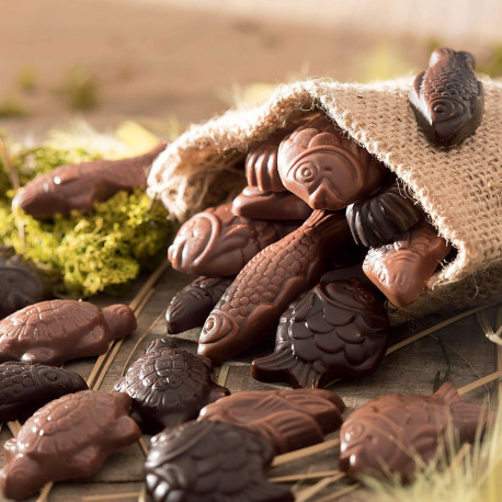 Fritures de Pâques en Chocolat Noir-Lait-Caramel