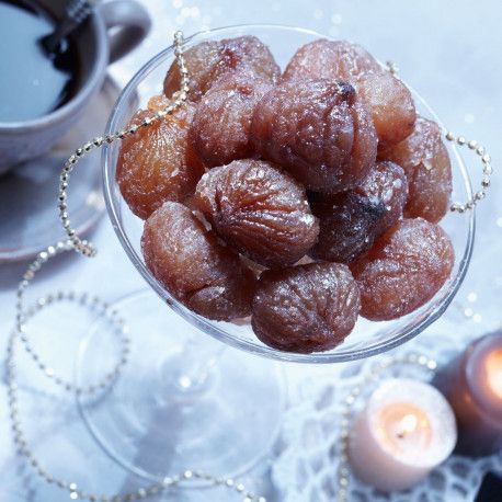 Coffret de marrons glacés enveloppés