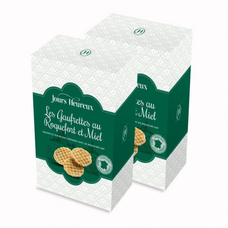 Lot de 2 - Gaufrettes au Roquefort et au Miel