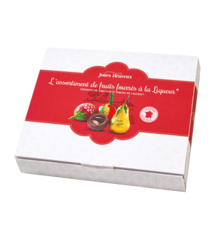 Fruits en chocolat fourrés à liqueur* - grand coffret - Chocolats à l'Alcool  - Vente en ligne • Jours Heureux