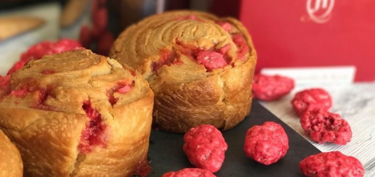 Les Macatias aux pralines roses de Lyon, façon brioche feuilletée du Tamarin Toq