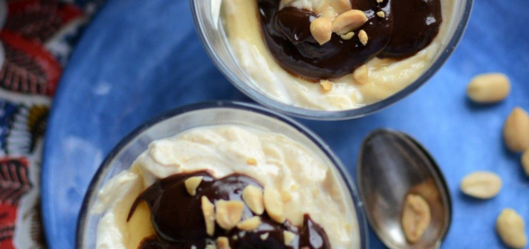 Verrines yaourt et beurre de cacahouète